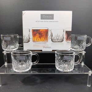 Set Of 4 Crystal Godinger Dublin Espresso Cups Shannon By Godinger Glasses Mugs